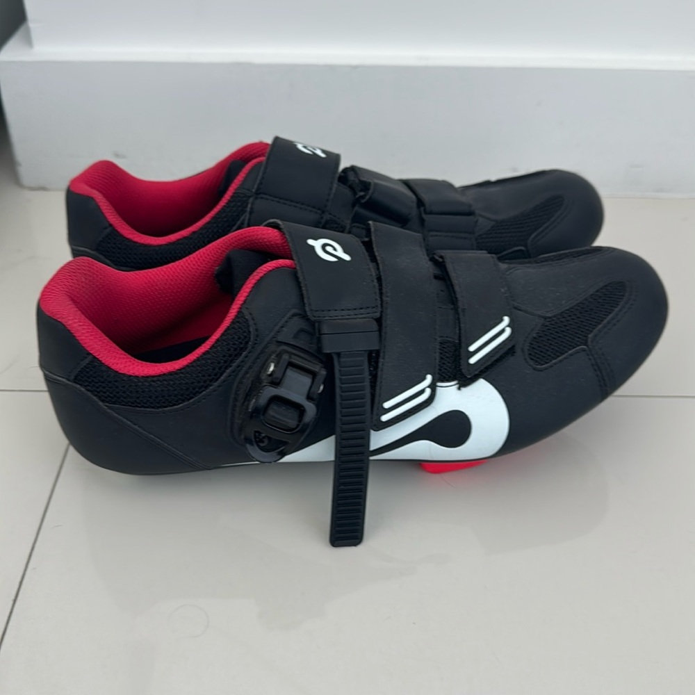 Gently and infrequentlyly used peloton cycling shoes. Size 42 or 9 M US